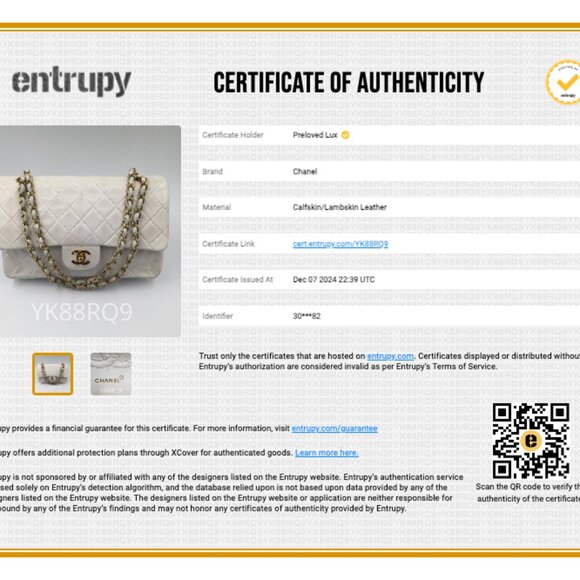 Authentic CHANEL Medium Classic Double Flap Bag White with Gold Hardware - Picture 12 of 12